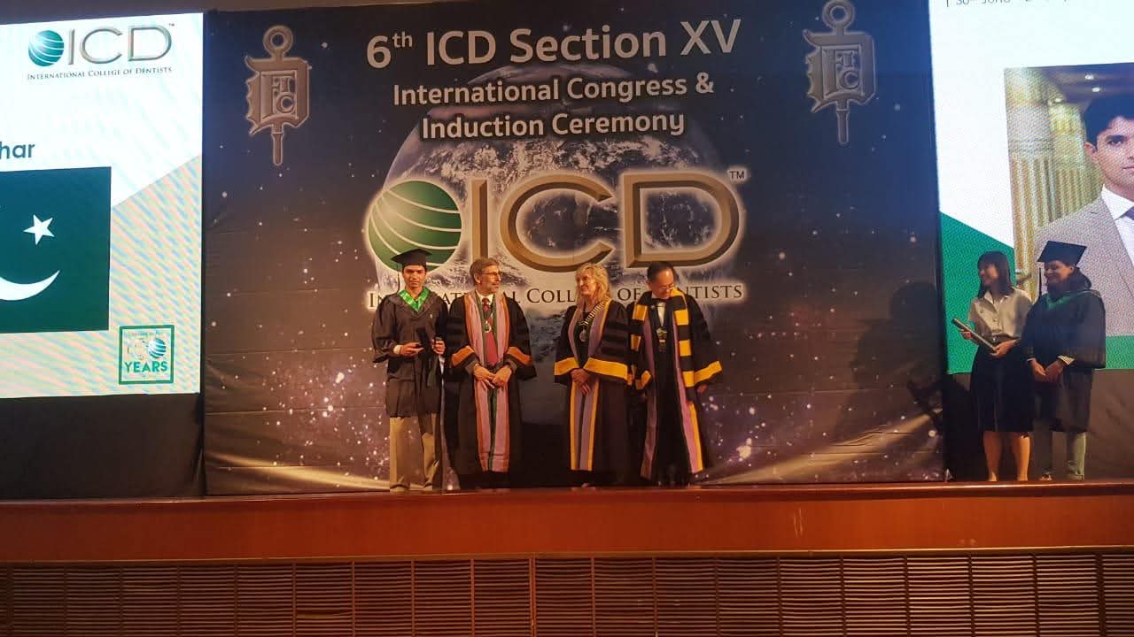 Dr. Ali Iftikhar at the International College of Dentists ceremony